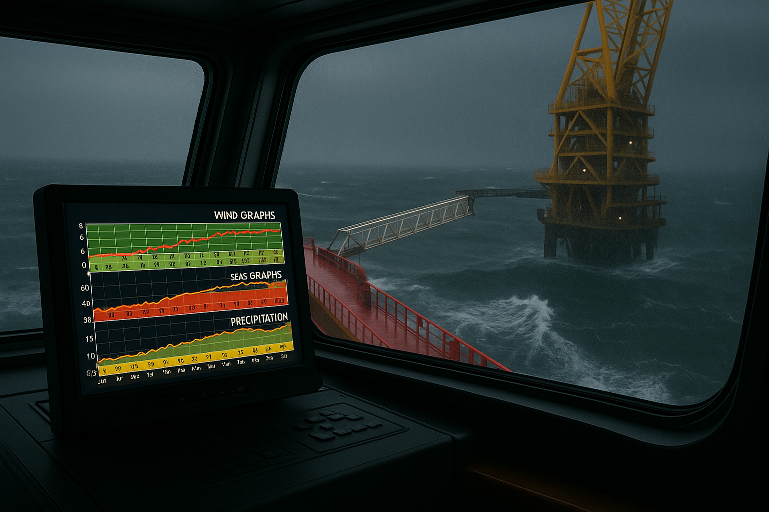 Accurate weather forecasting is crucial for safe supply vessel operations.